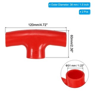 2Pcs 31mm Shovel T Grip Handle PP Shovel Handle Replacement T Shaped - Red