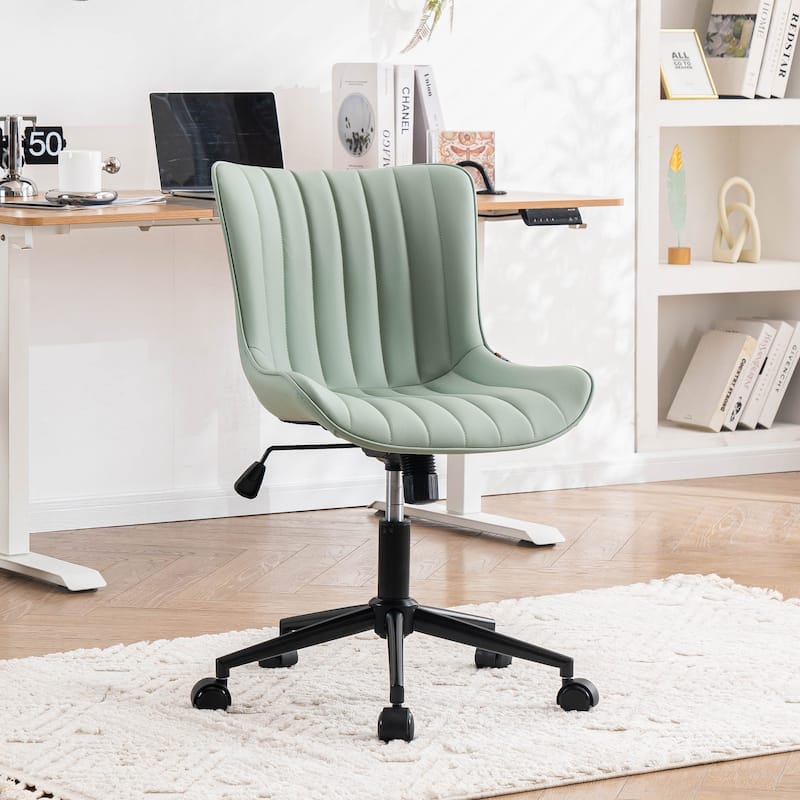 Ergonomic Office Chair Swivel Armless Desk Chair with Wheels