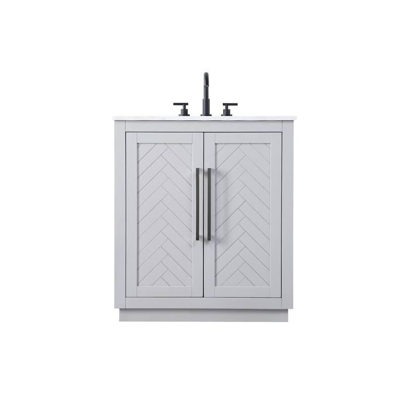 Elegant Lighting VF29030 Chase 30" Free Standing Single Basin Vanity - Gray