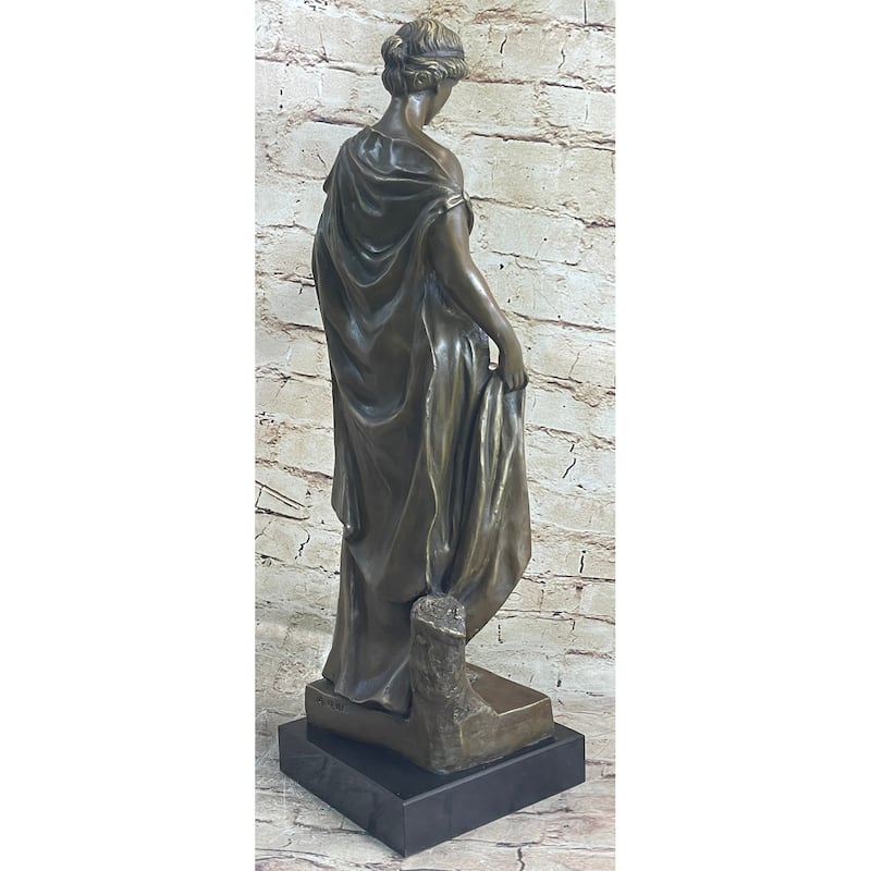 Woman Clutching Grapes Bronze Figure Statue Sculpture Auguste Moreau 21 Inches X 7.5 Inches
