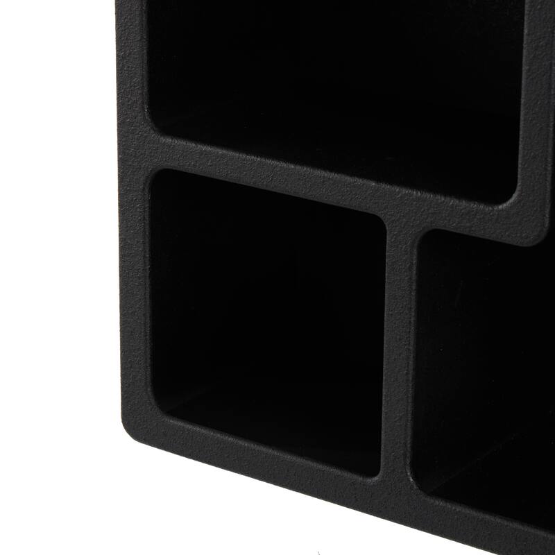 Wooden Geometric 4 Cubby Wall Shelf with Arched Block Shapes - Cream or Black - Roche River Decor