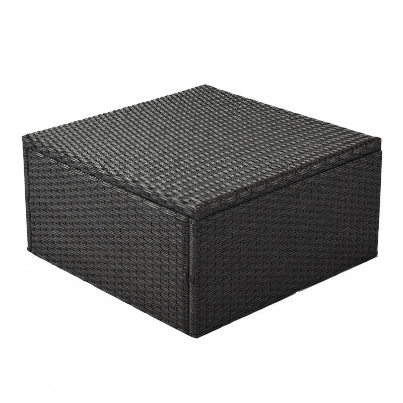 Patio Daybed wRetractable Canopy Bed Sectional Seating Set w2 Ottomans