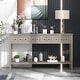 preview thumbnail 25 of 39, Merax 60" Long Console Table with Different Size Drawers and Bottom Shelf Grey Wash