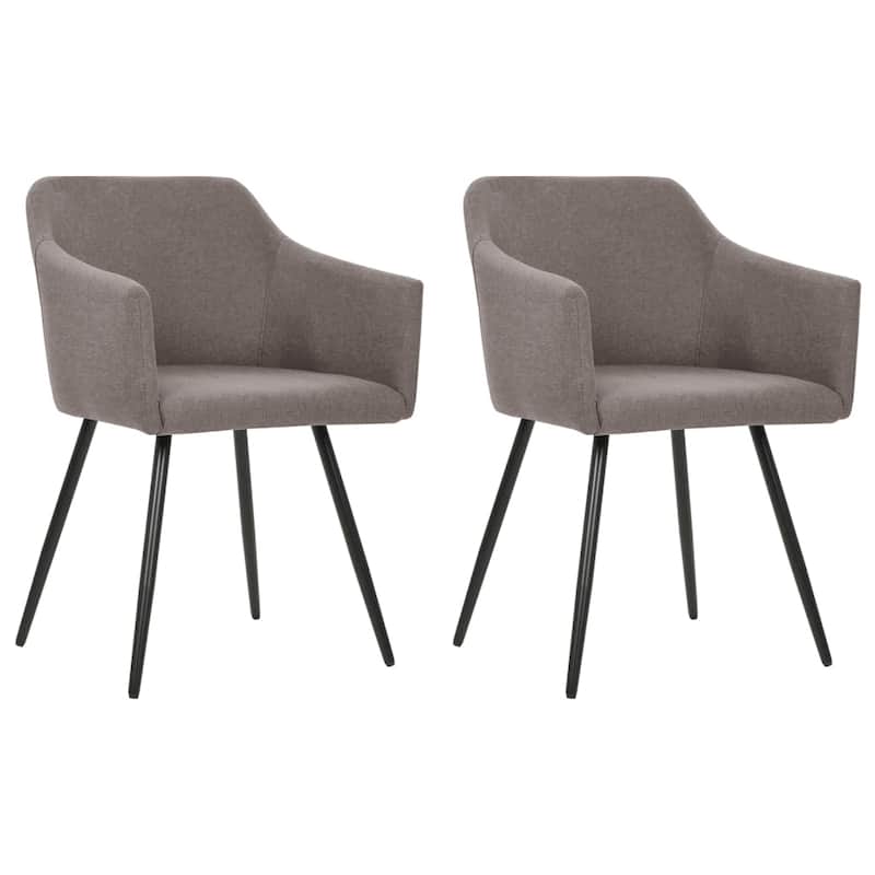 vidaXL Dining Chairs Upholstered Chair with Metal Legs for Living Room Fabric - 21.3" x 24.4" x 31.5" - Taupe