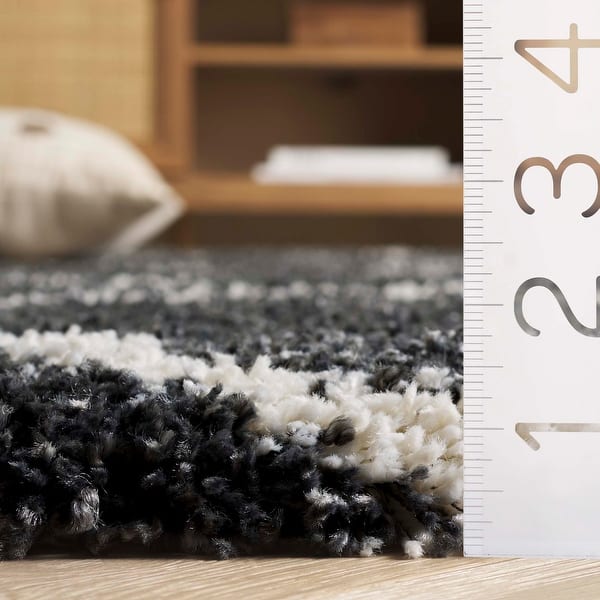 dimension image slide 1 of 2, SAFAVIEH Hudson Shag Ariola Trellis 2-inch Thick Rug