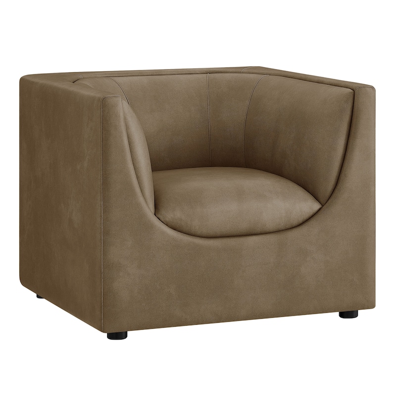 Hilda Curved Back Vegan Leather Armchair