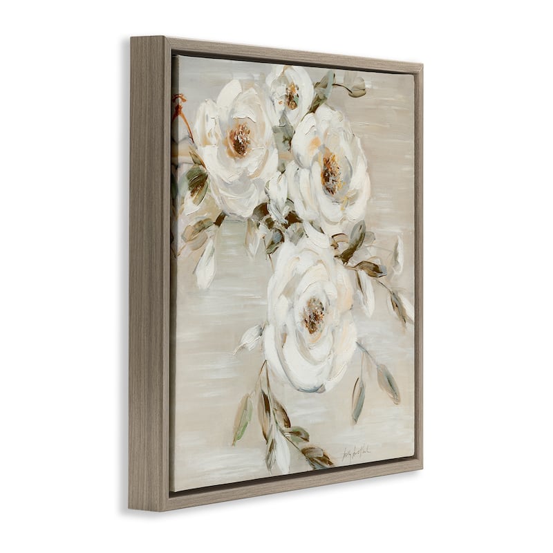 Stupell Neutral Rose Trio Framed Floater Canvas Wall Art Design By Sally Swatland
