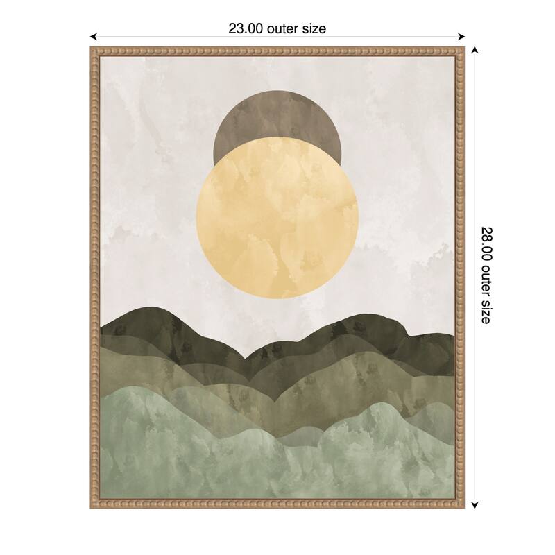 Rolling Hills and Textured Gray Sky by Sannel Larson Framed Canvas Wall Art Print - 23 x 28 in