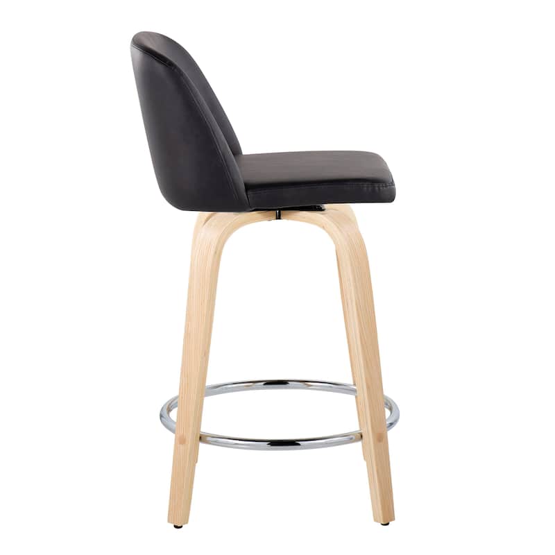Carson Carrington Vallberga 24" Counter Stool with Natural Wood Base (Set of 2)