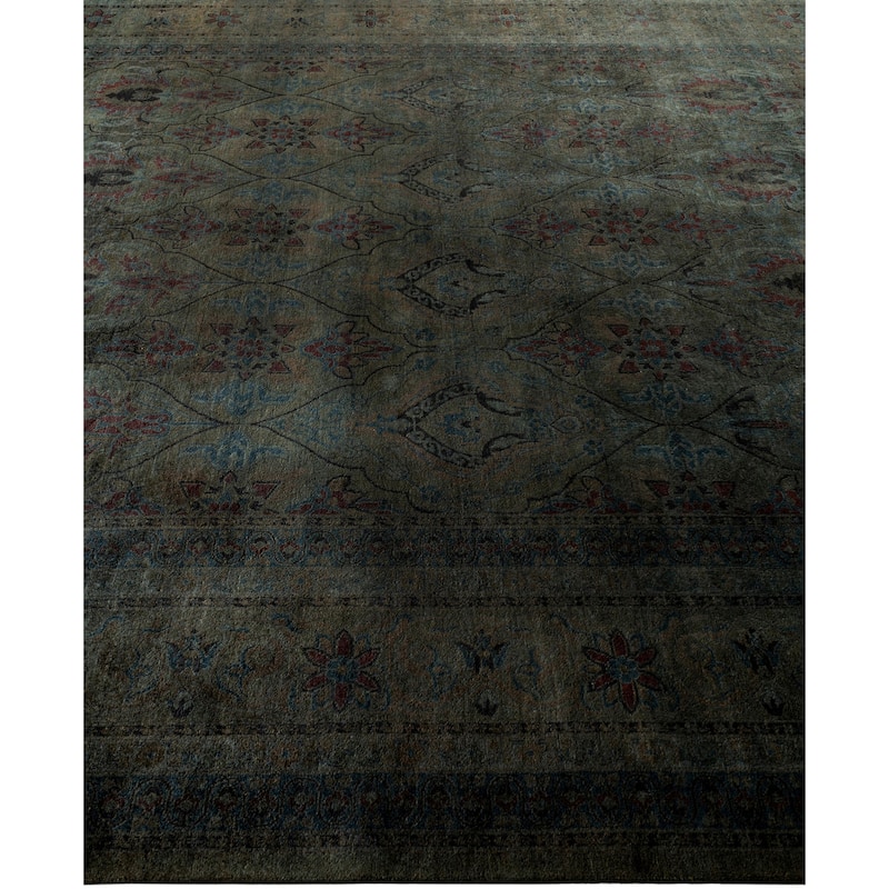 Overdyed One-of-a-Kind Hand-Knotted Area Rug - Green - 8' 1" x 10' 0"