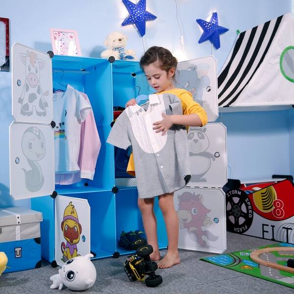 Shop Langria 6 Cube Closet Storage Organizer For Kids Stackable Plastic Cube Shelves Overstock 28729454