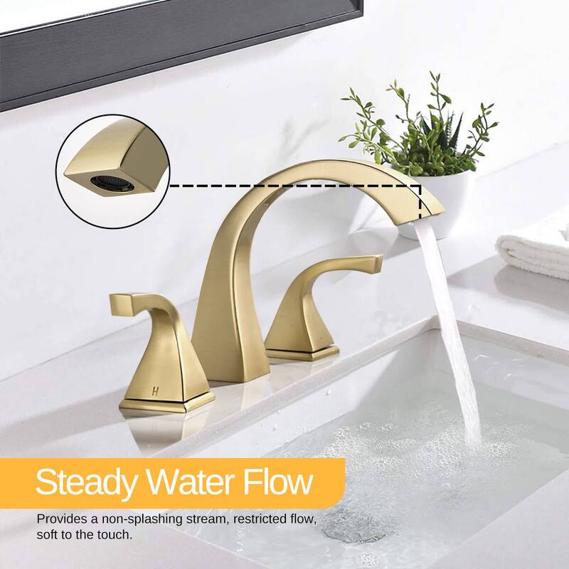 BATHLET Artistic Arc Widespread Bathroom Faucet With Drain