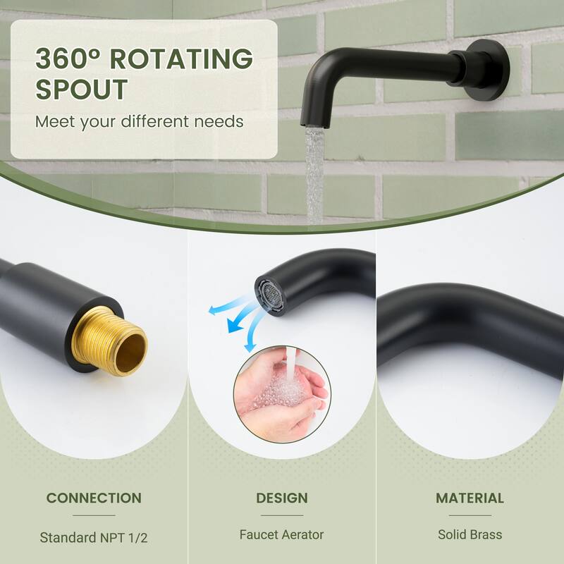 4-Spray Wall Mount 10 and 6 in. Dual Fixed and Handheld Shower Head with Tub Spout (Valve Included) - 10" x 10"