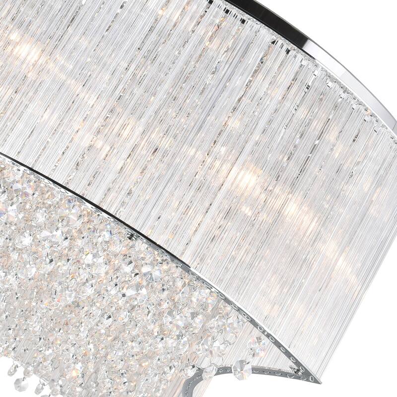 Elsa 10 Light Drum Shade Chandelier With Chrome Finish