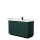 preview thumbnail 42 of 168, Miranda Single Vanity Set, Cultured Marble Top, No Mirror 54-Inch Single - Green, Black Trim, White Cultured Marble Top
