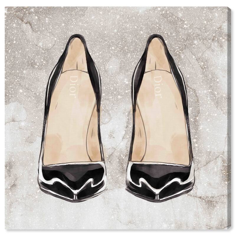 Wynwood Studio Canvas Fashion and Glam Heels To Impress Black and Cream White Glam Wall Art Canvas Print