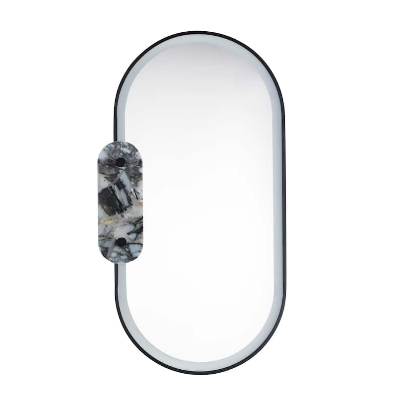 Studio M SM24800 Stonewall 22"W x 40"H Oval Beveled Accent Mirror - Black