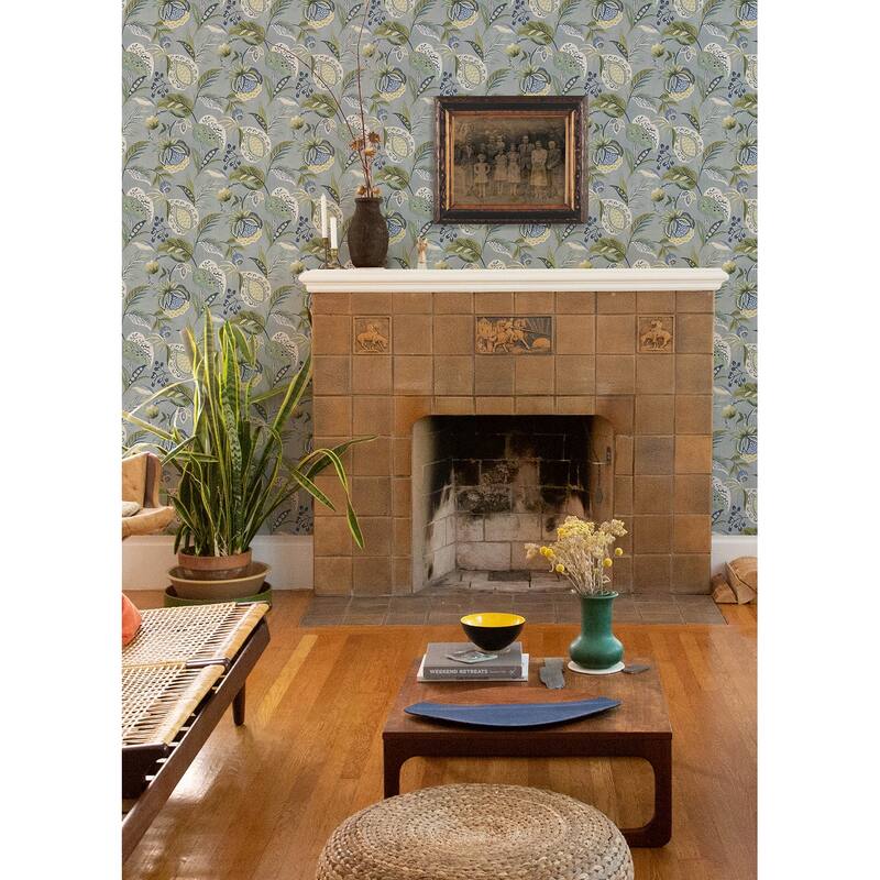 Chesapeake Bohemian Blue Jacobean Wallpaper