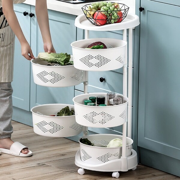Kitchen rotating storage rack store