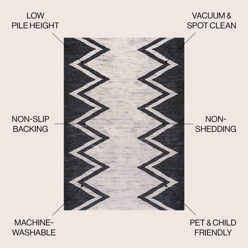 JONATHAN Y Modern Bohemian Medallion Textured Weave Machine Washable Area Rug