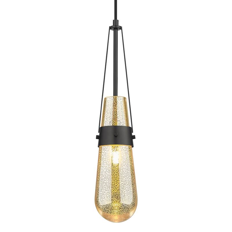 Innovations Lighting 452-1P-G452-4ME Milan 4" Wide Mini Pendant with - Matte Black