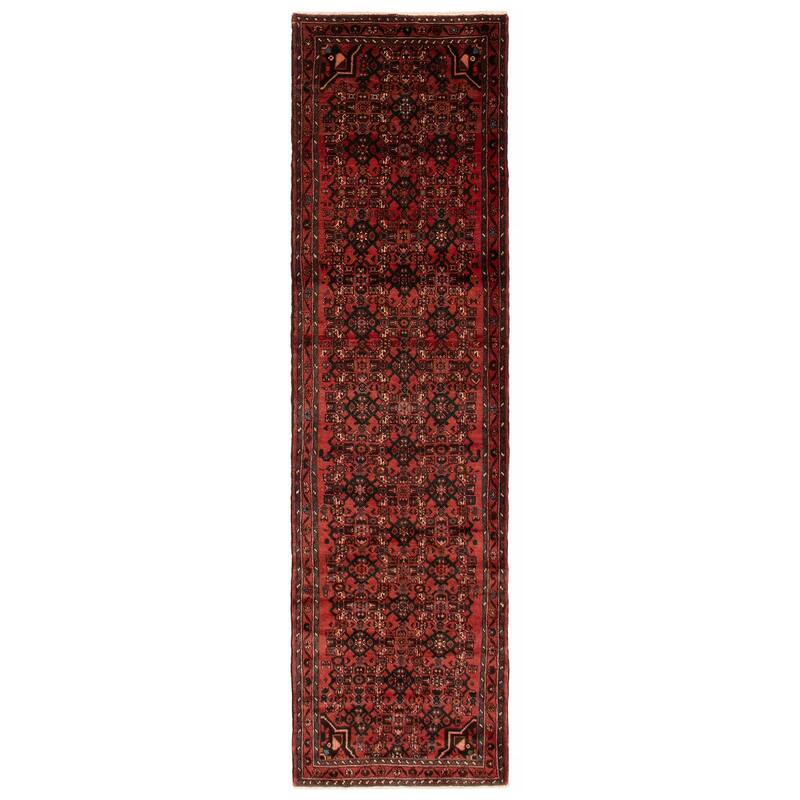 ECARPETGALLERY Hand-knotted Andelz Red Wool Rug - 2'10 x 10'1 - Red - 2'10 x 10'1