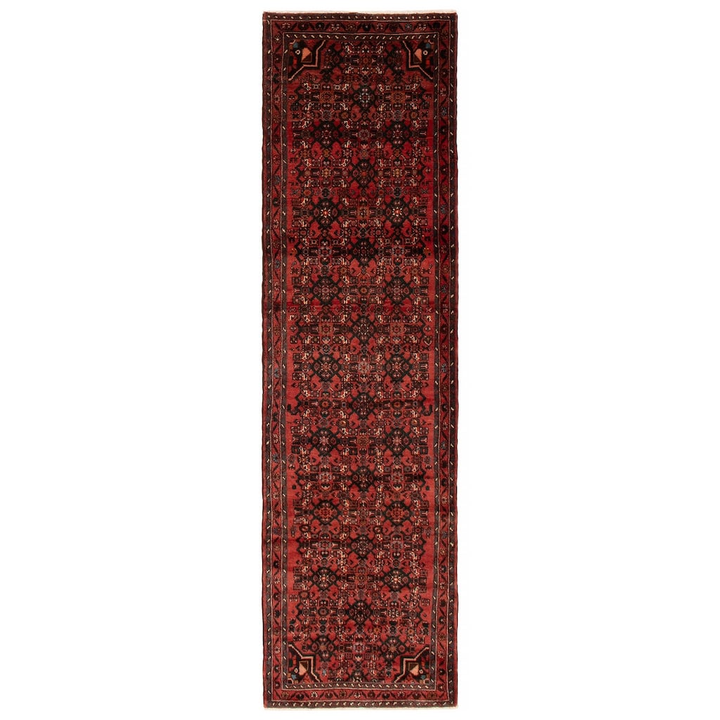 ECARPETGALLERY Hand-knotted Andelz Red Wool Rug - 2'10 x 10'1