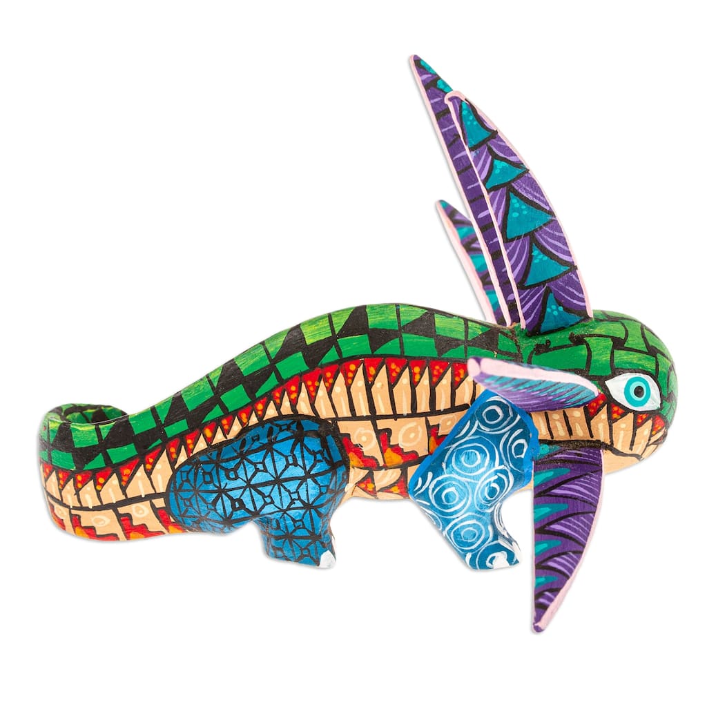 Novica Handmade Jungle Axolotl Wood Alebrije Figurine
