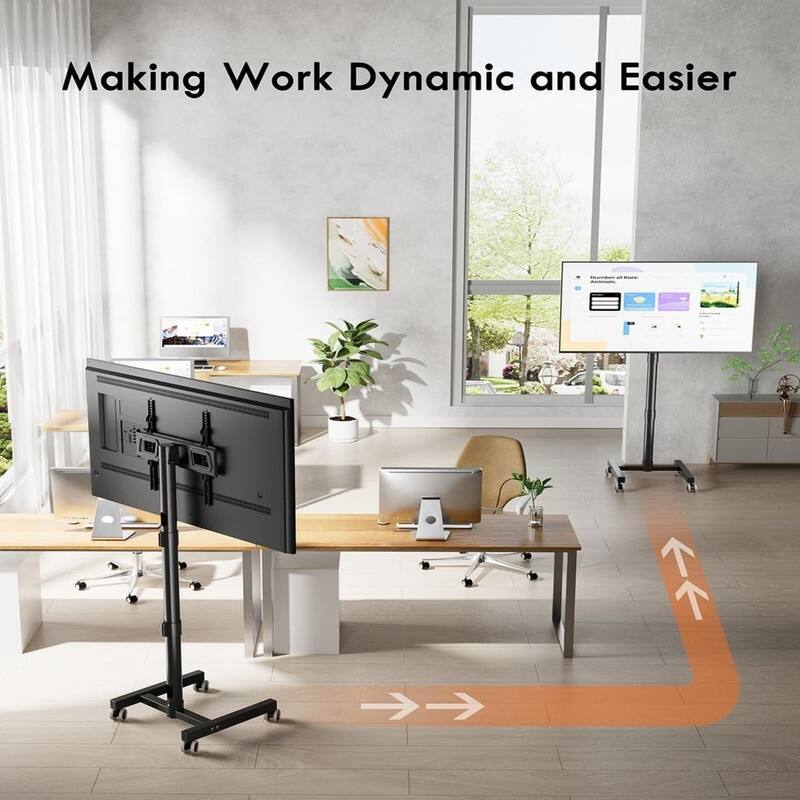 FORGING MOUNT Mobile TV Cart with Wheels