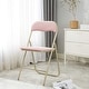 preview thumbnail 1 of 2, Idea Nuova Velvet Padded Folding Chair Blush