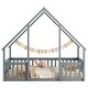 preview thumbnail 44 of 49, Full Floor House Bed with Fence,Guardrails