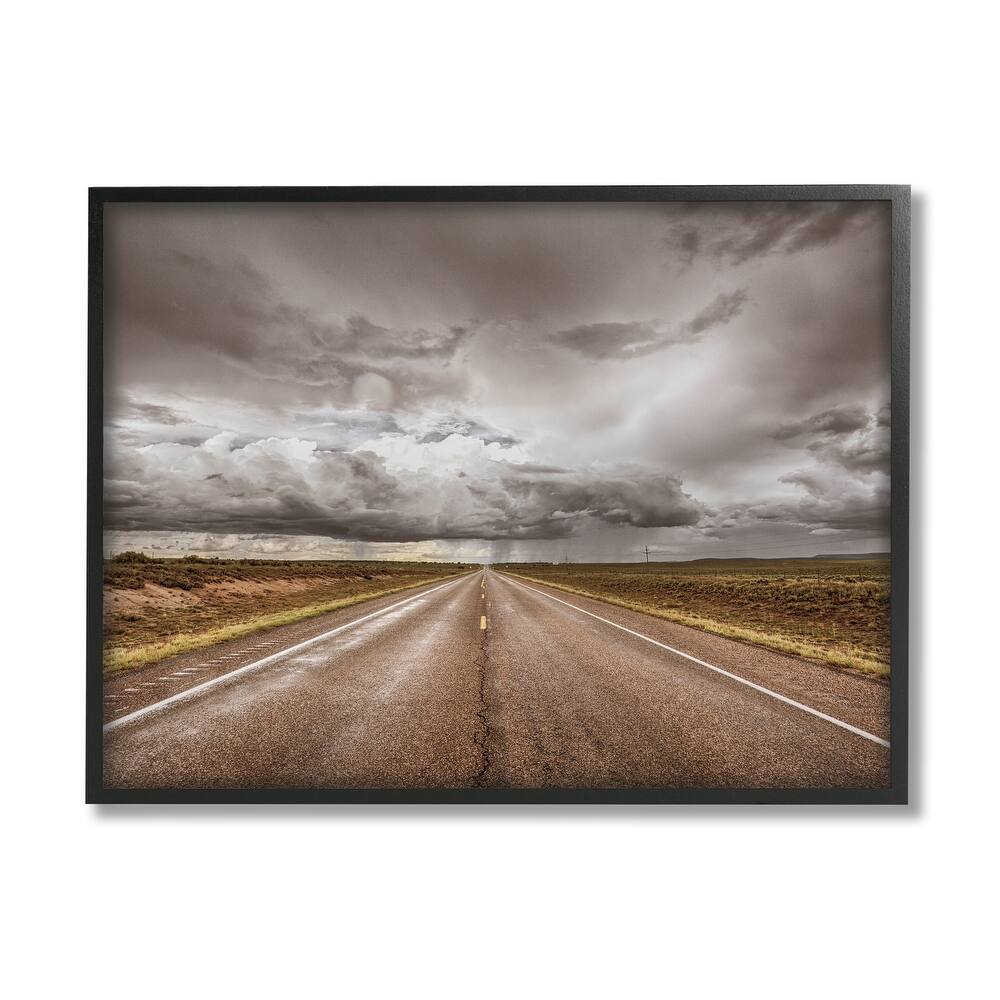 Stupell Open Road under Stormy Sky Western Landscape Framed Wall Art - Multi-Color