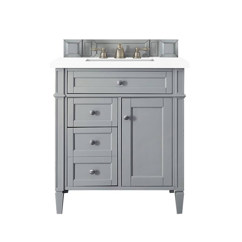 James Martin Vanities 650-V30-3WZ Brittany 30" Single Basin Poplar - Urban Gray - Steel Finish