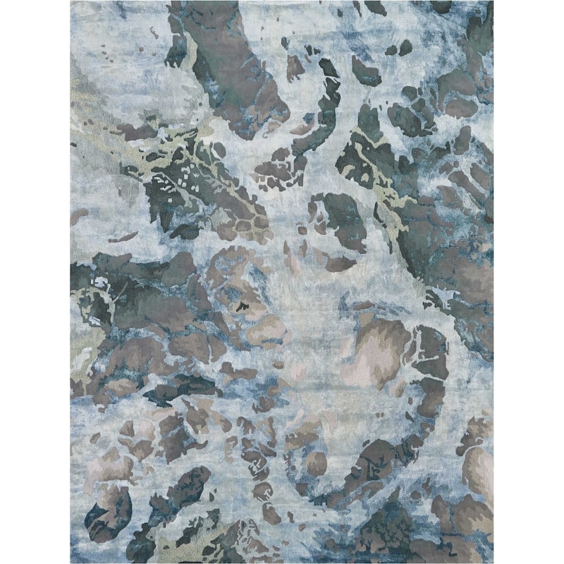 Nourison Hand-tufted Prismatic Abstract Contemporary Blue Grey Area Rug