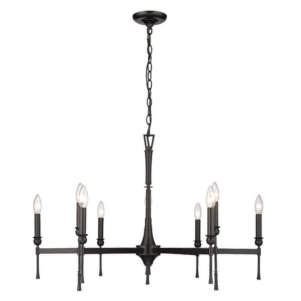 slide 2 of 4, Landon 9-Light Chandelier Matte Black