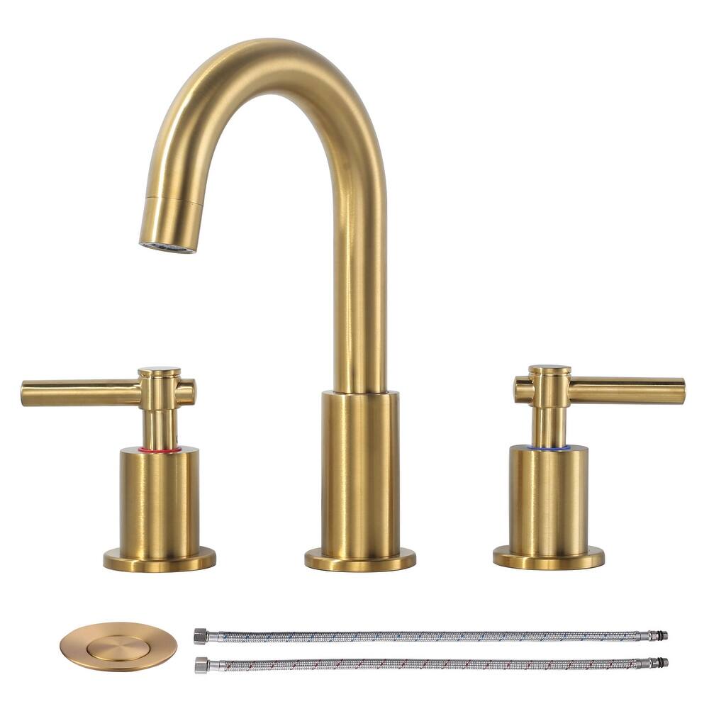 WOWOW Widespread 8 in. Double Handle Bathroom Faucet