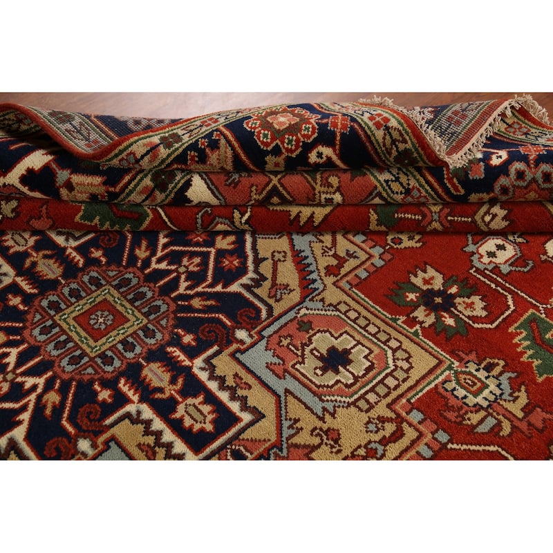 Orange Heriz Serapi Indian Area Rug Handmade Wool Carpet - 9'0"x 11'9"