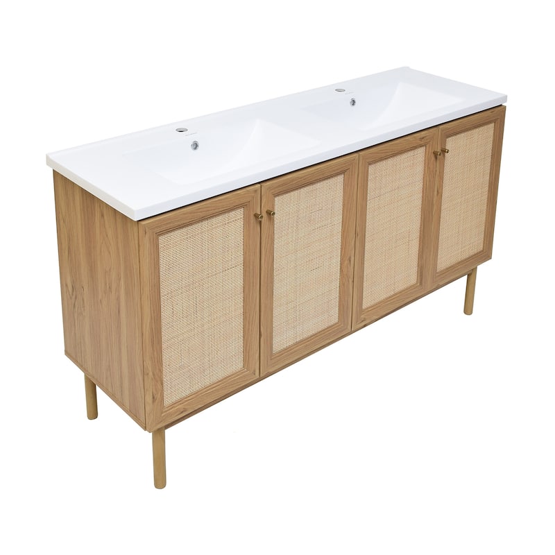 Classe 60" Bathroom Vanity in Oak - Oak Finish - Oak - Single Vanities