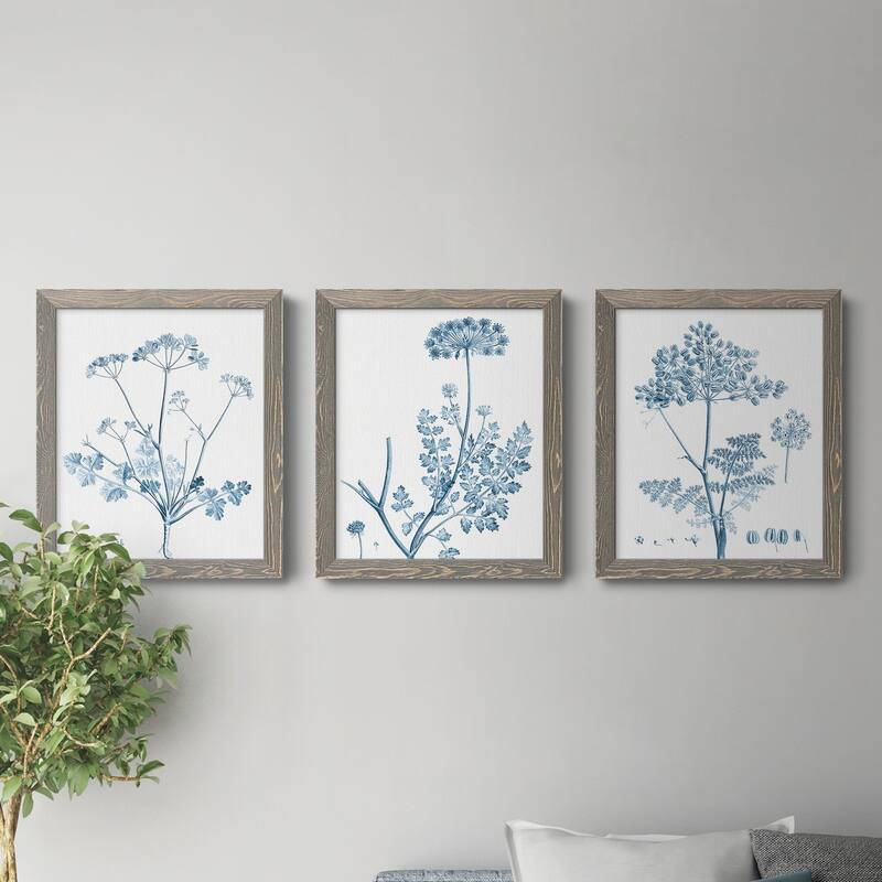 Antique Botanical in Blue IV-Premium Framed Canvas - Ready to Hang - Multi-Color