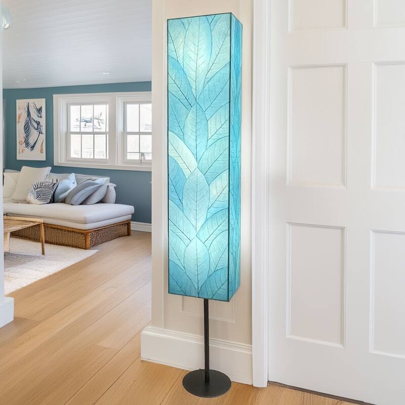 Eangee Handmade Sequoia Giant Floor Lamp, Cocoa Leaves Shade, 12 x 10 x 72 in. - 10 x 8 x 72