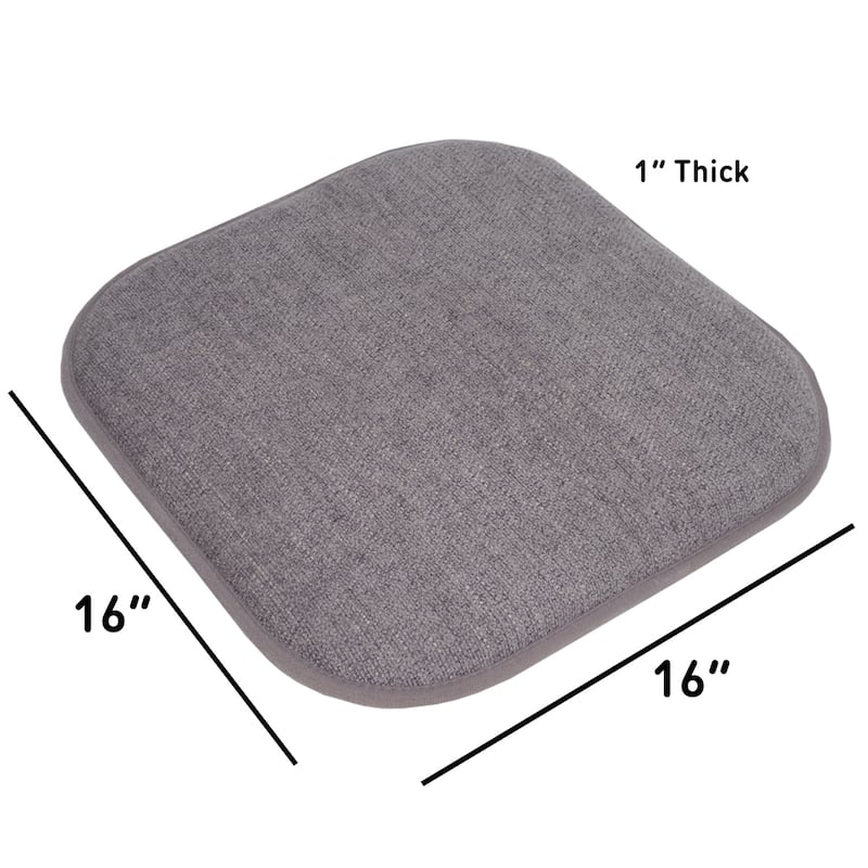 Sweet Home Collection Alexis Memory Foam No Slip Back Chair Pad Cushion 16" x 16"