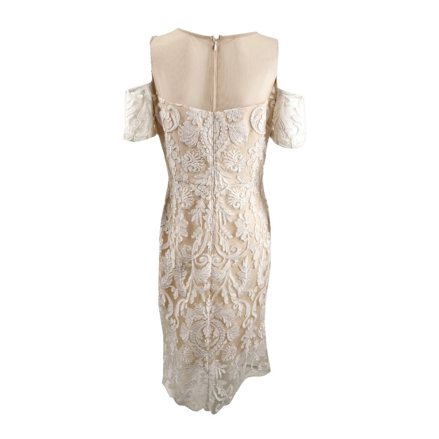 ivory cold shoulder dress