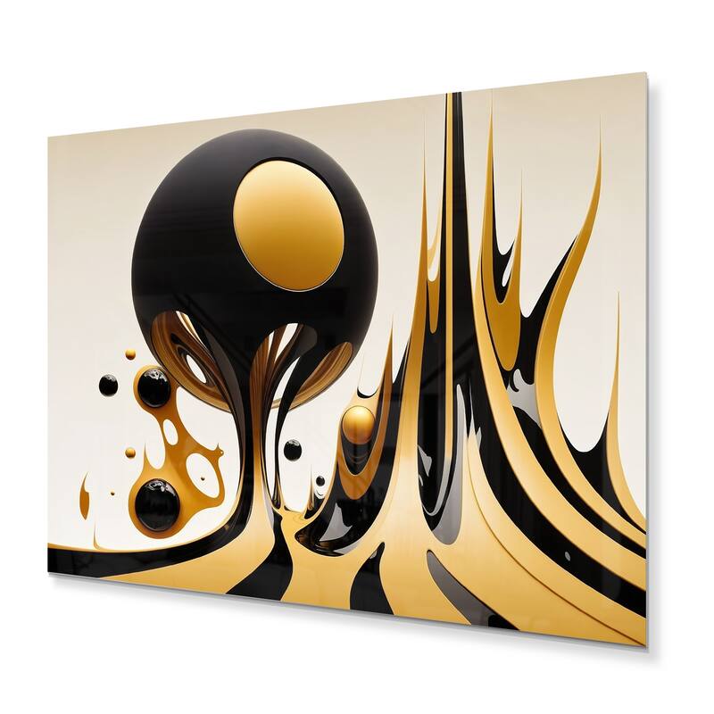 Designart 'Rising Gold II' Modern Geometric Metal Wall Art