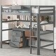 preview thumbnail 11 of 15, Wood Twin Size Loft Bed with Desk, Blackboard, Storage Box, Shelf and 3 Drawers