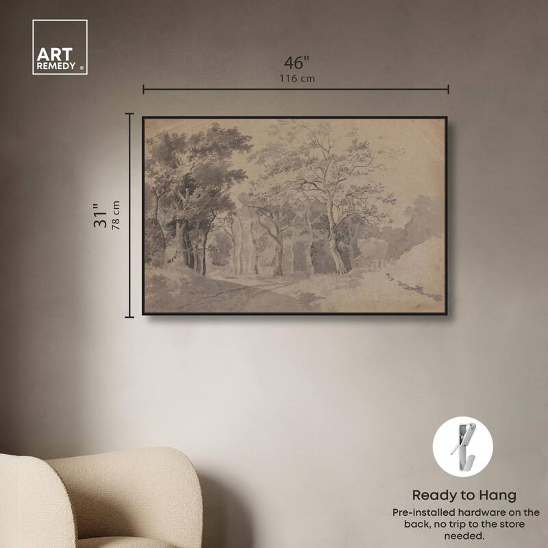 Grove with Road and Haycart Canvas by Art Remedy