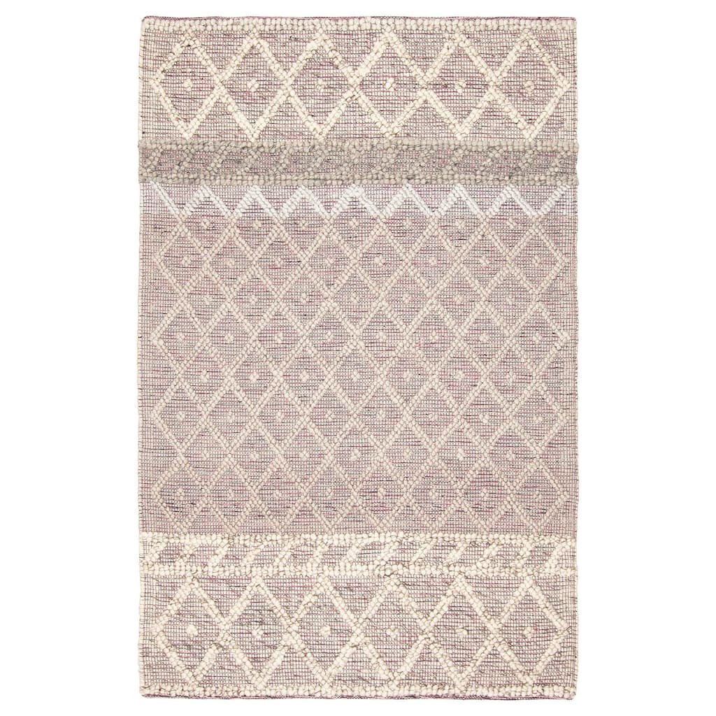 ECARPETGALLERY Braid weave Sienna Grey Wool Rug - 5'1 x 7'10
