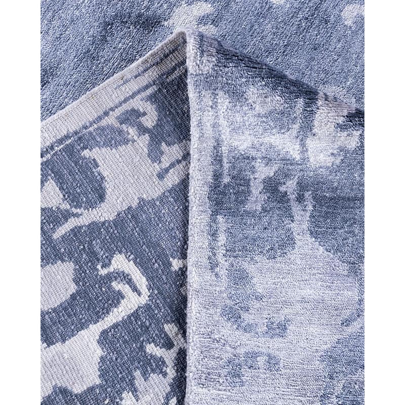 Modern One-of-a-Kind Hand-Knotted Area Rug - Gray, 8' 2" x 10' 1" - 8' 2" x 10' 1"