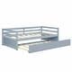 preview thumbnail 3 of 29, Black Metal Twin Size Trundle Platform Bed Frame with Wooden Slat Support and Space-Saving Design