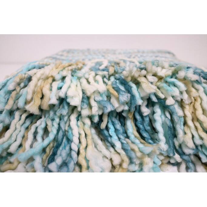 Home&Manor Handcrafted Wool & Cotton Throw Blanket Sunnyside Loom