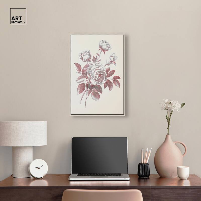 Breezy Red Pencil Blooms II Canvas by Art Remedy